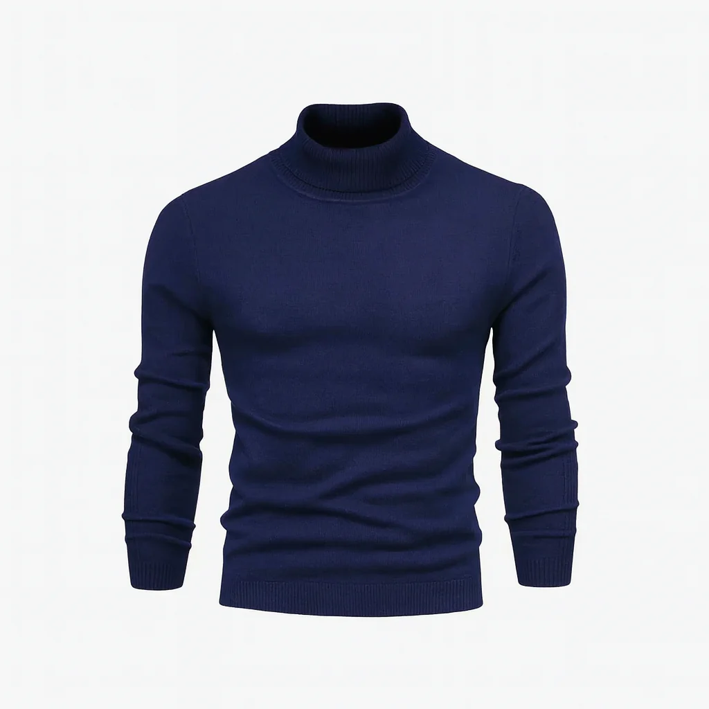 Turtleneck Cable-Knit Wool Knit Sweater