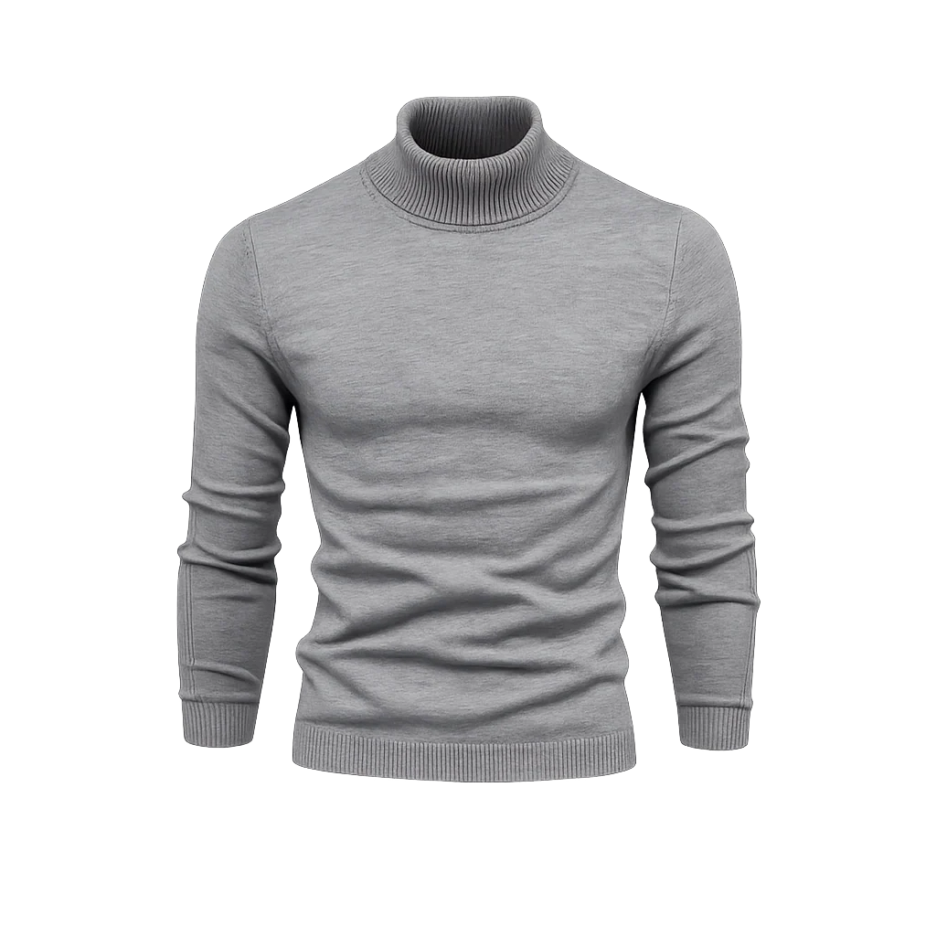 Turtleneck Cable-Knit Wool Knit Sweater